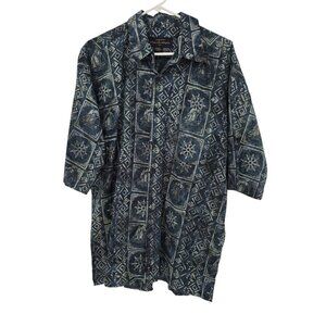 Pete Huntington Size 2XL Mens Shirt Boat Anchor Nautical Print Button Up Top